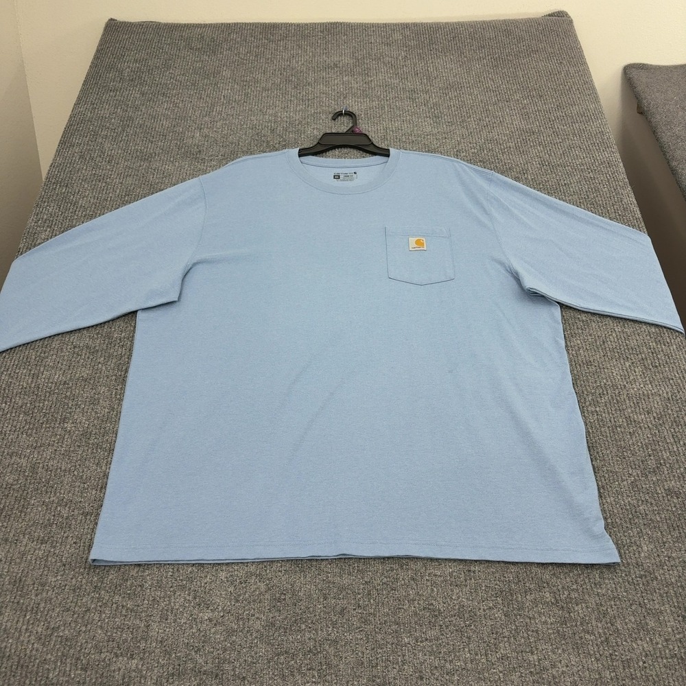 Carhartt Shirt Mens 3XL Blue Cotton Polyester Pocket Loose Fit Workwear Casual